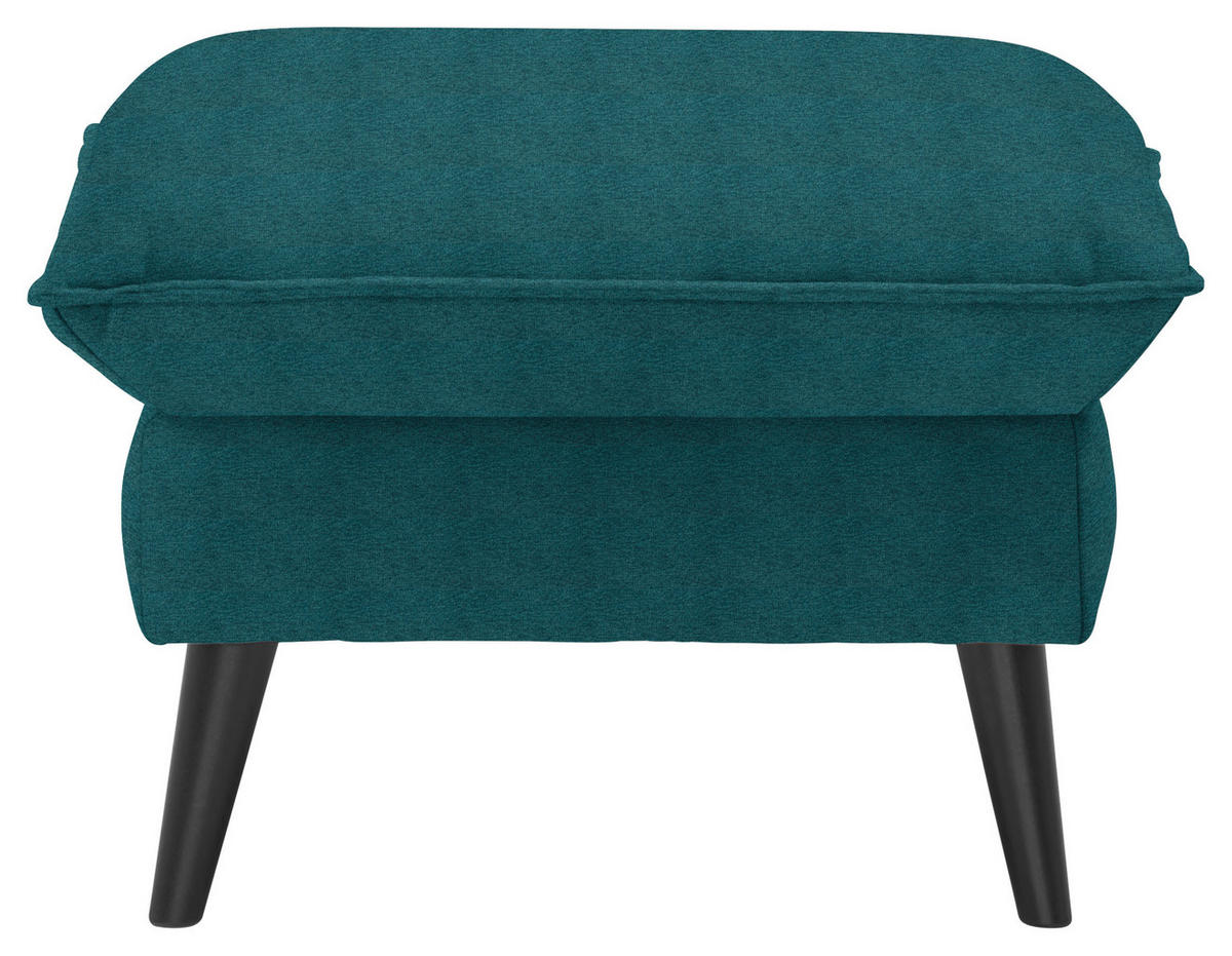 HOCKER Velours Petrol  - Petrol/Schwarz, Design, Holz/Textil (63/44/63cm) - Carryhome