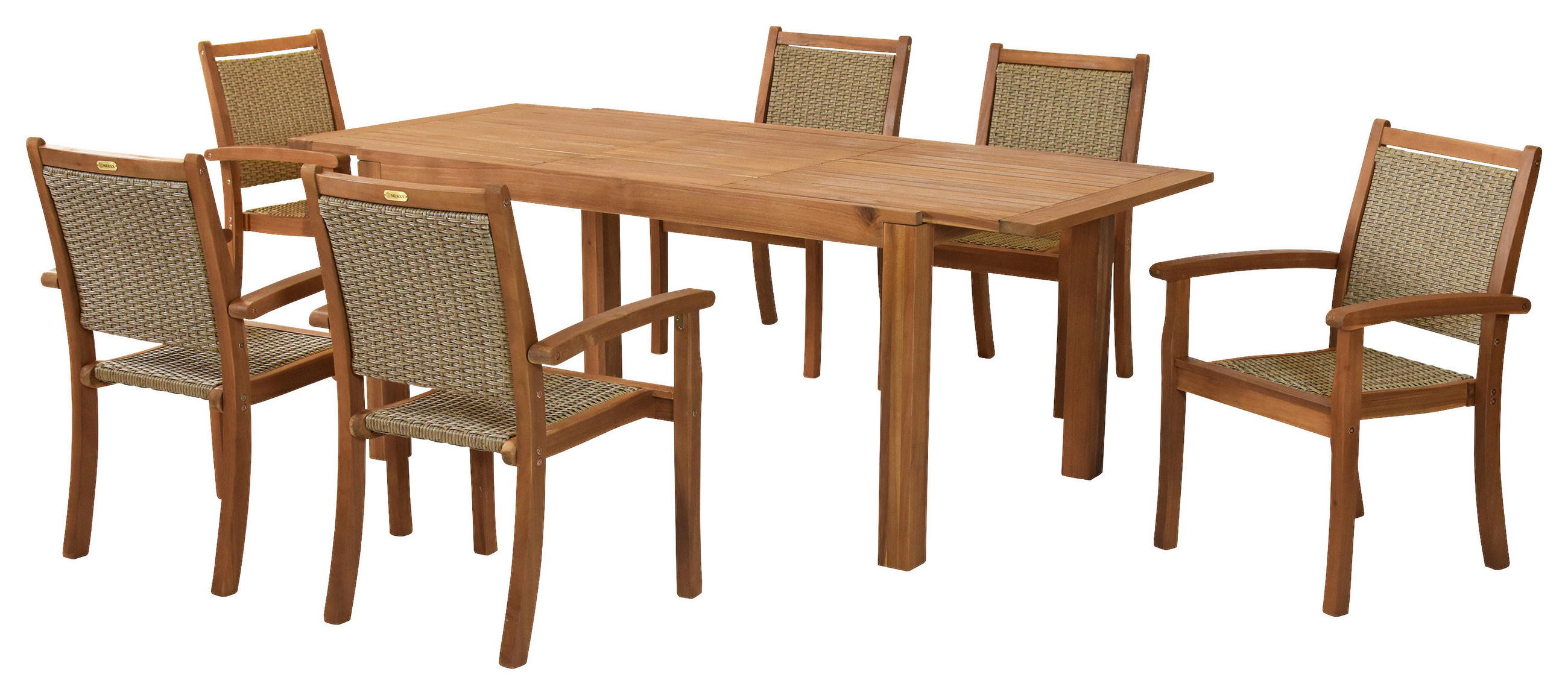 GARTENSET 7-teilig  - Naturfarben, MODERN, Holz/Kunststoff - Gardenson