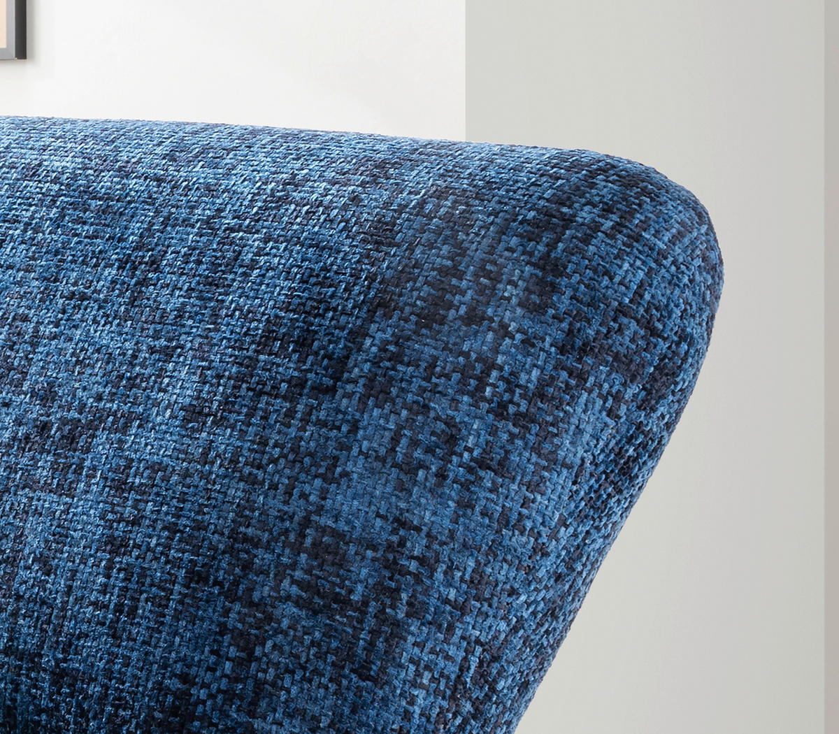 XXL-SESSEL in Struktur Blau  - Blau/Schwarz, Trend, Textil/Metall (95/77/94cm) - Livetastic