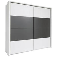  SCHWEBETÜRENSCHRANK 240/226/64 cm 2-türig  - Weiss/Dunkelgrau, Konventionell, Holzwerkstoff/Metall (240/226/64cm) - Xora