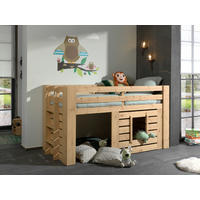 HOCHBETT 90/200 cm,  in Absturzsicherung, Leiter, Rollrost  - Eichefarben, MODERN, Holz (90/200cm) - Vipack