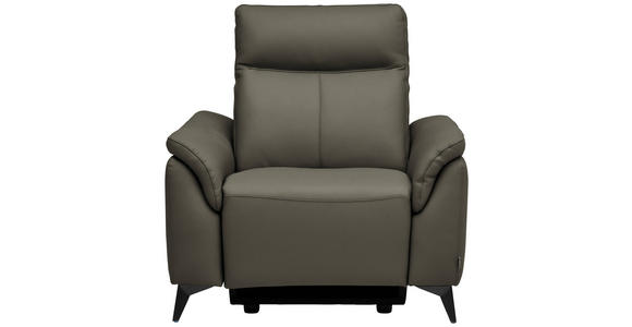 SESSEL in Echtleder Grau  - Schwarz/Grau, Design, Leder/Metall (107/105/98cm) - Belluti