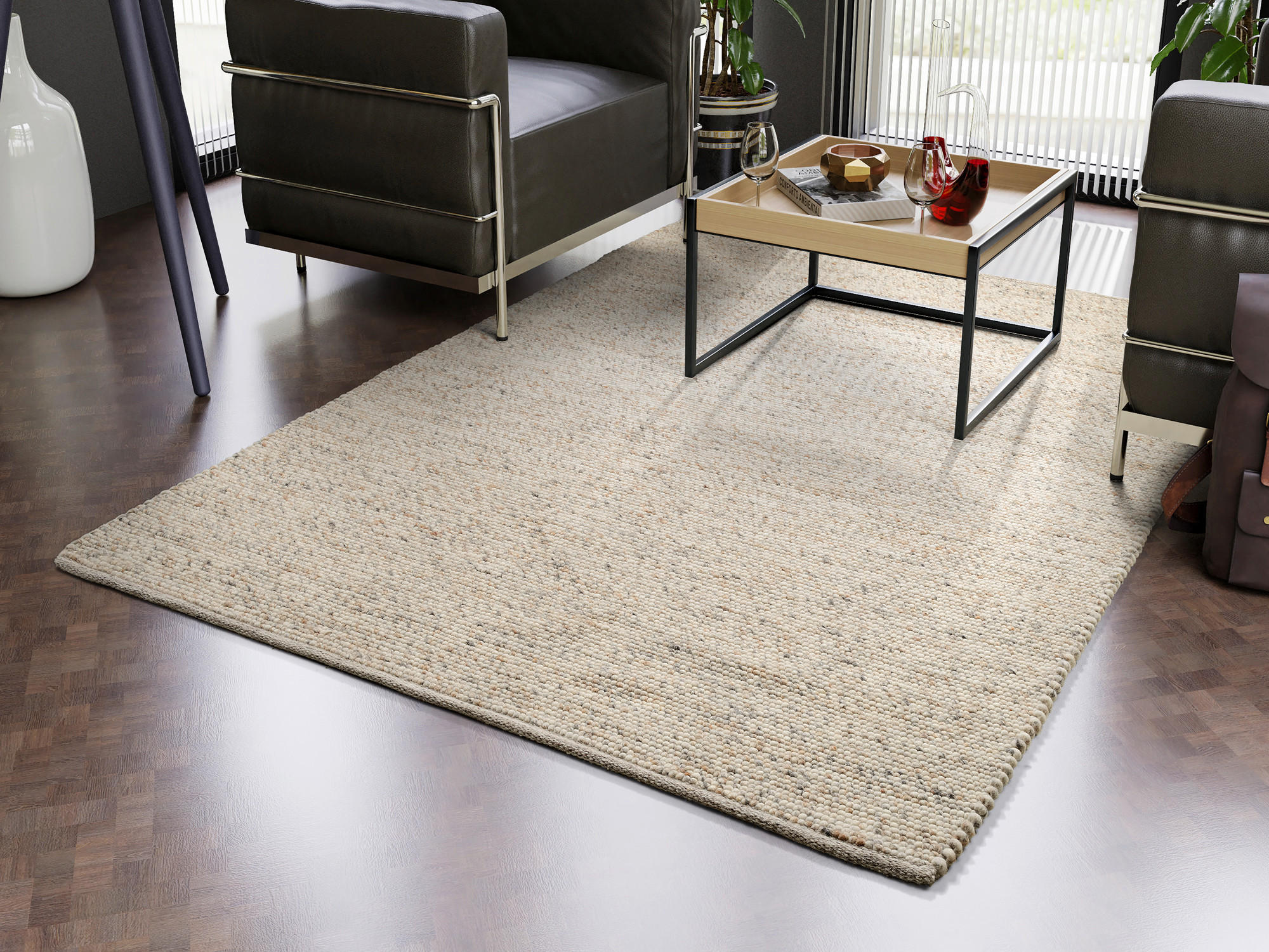 HANDWEBTEPPICH 300/400 cm Helsinki Beige  - Beige, Basics, Textil (300/400cm) - Linea Natura