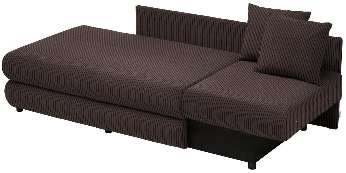 RÉCAMIERE in Cord Braun  - Schwarz/Braun, Design, Kunststoff/Textil (171/71-88/93cm) - Cantus