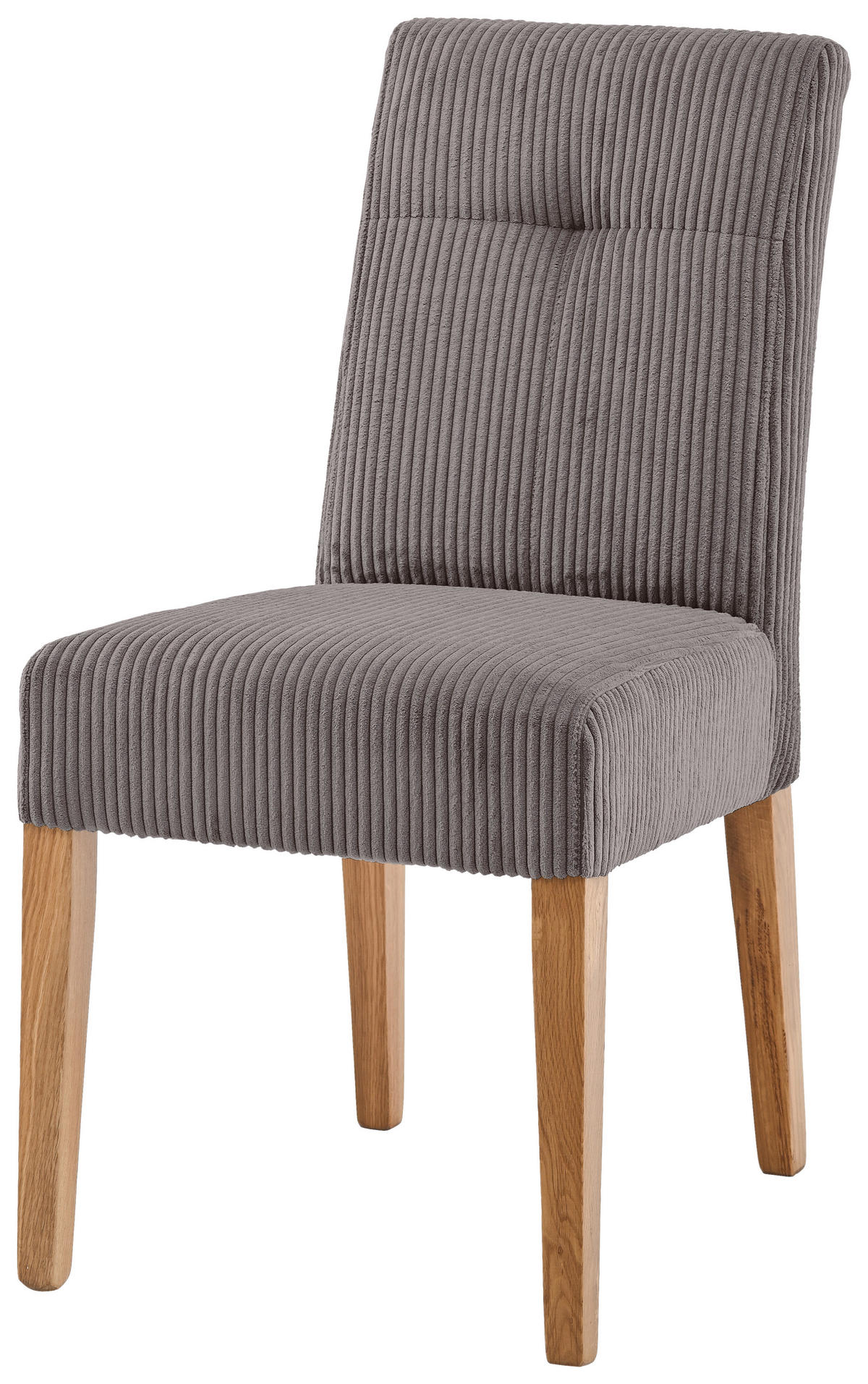 STUHL Cord Braun, Eichefarben Eiche massiv  - Eichefarben/Braun, KONVENTIONELL, Holz/Textil (47,5/91,5/63cm) - home24