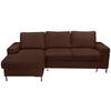 ECKSOFA Dunkelbraun Cord  - Dunkelbraun/Schwarz, KONVENTIONELL, Textil/Metall (150/240cm) - Carryhome