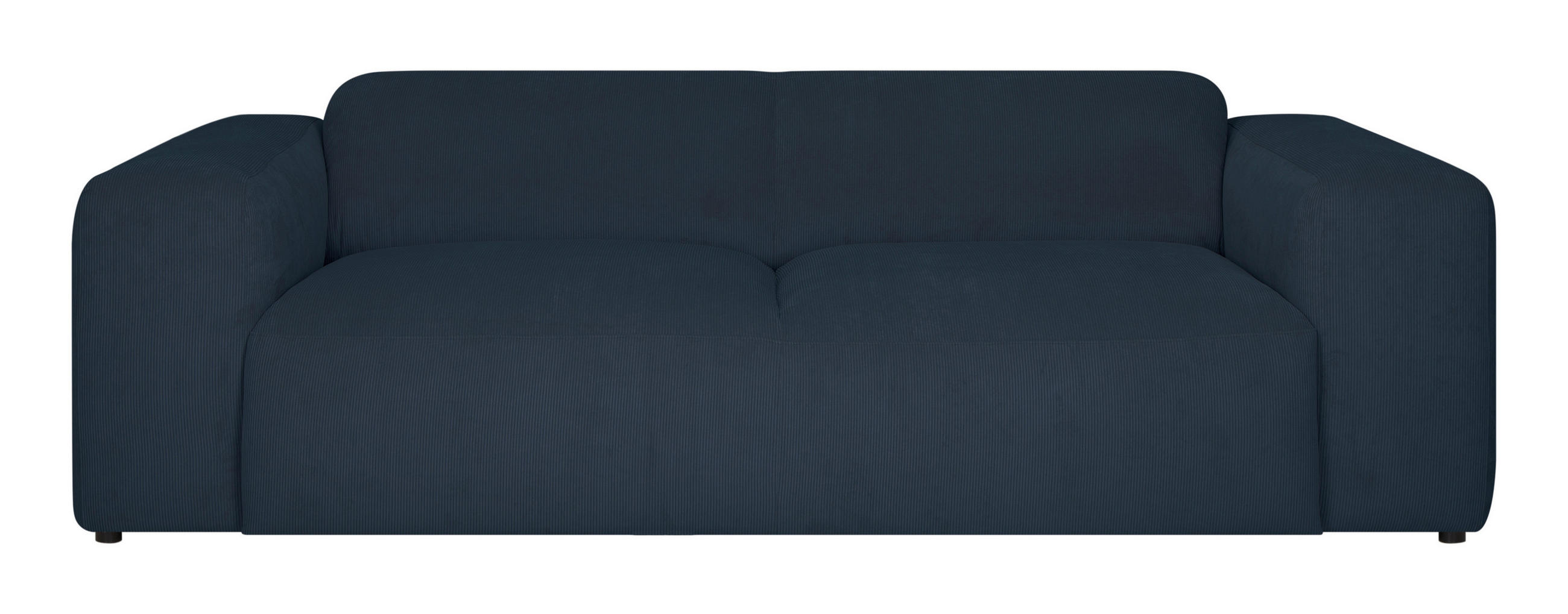 3-SITZER-SOFA HANNAH Cord Blau  - Blau/Schwarz, Design, Kunststoff/Textil (247/75/104cm) - MID.YOU