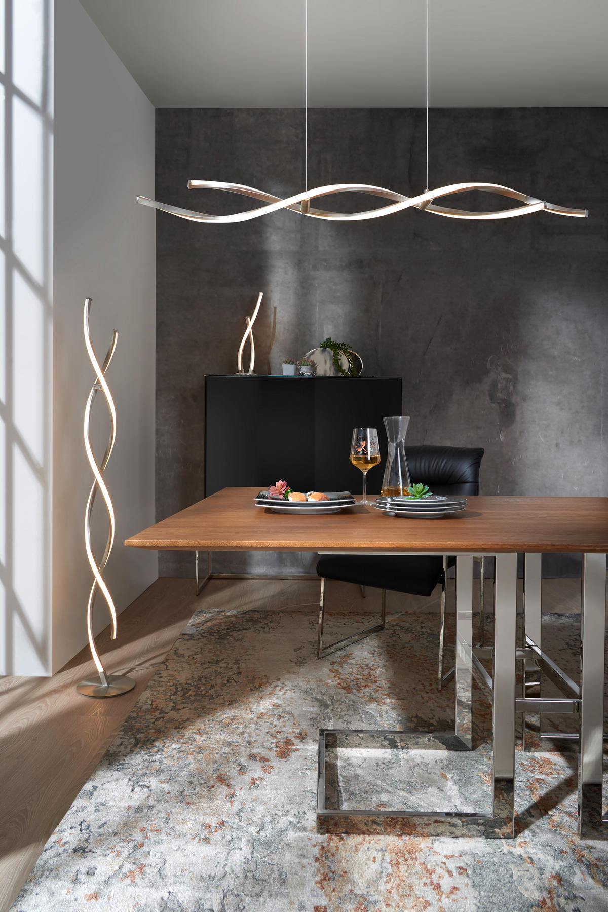 LED-HÄNGELEUCHTE 110/8/140 cm   - Nickelfarben, Design, Metall (110/8/140cm) - Paul Neuhaus