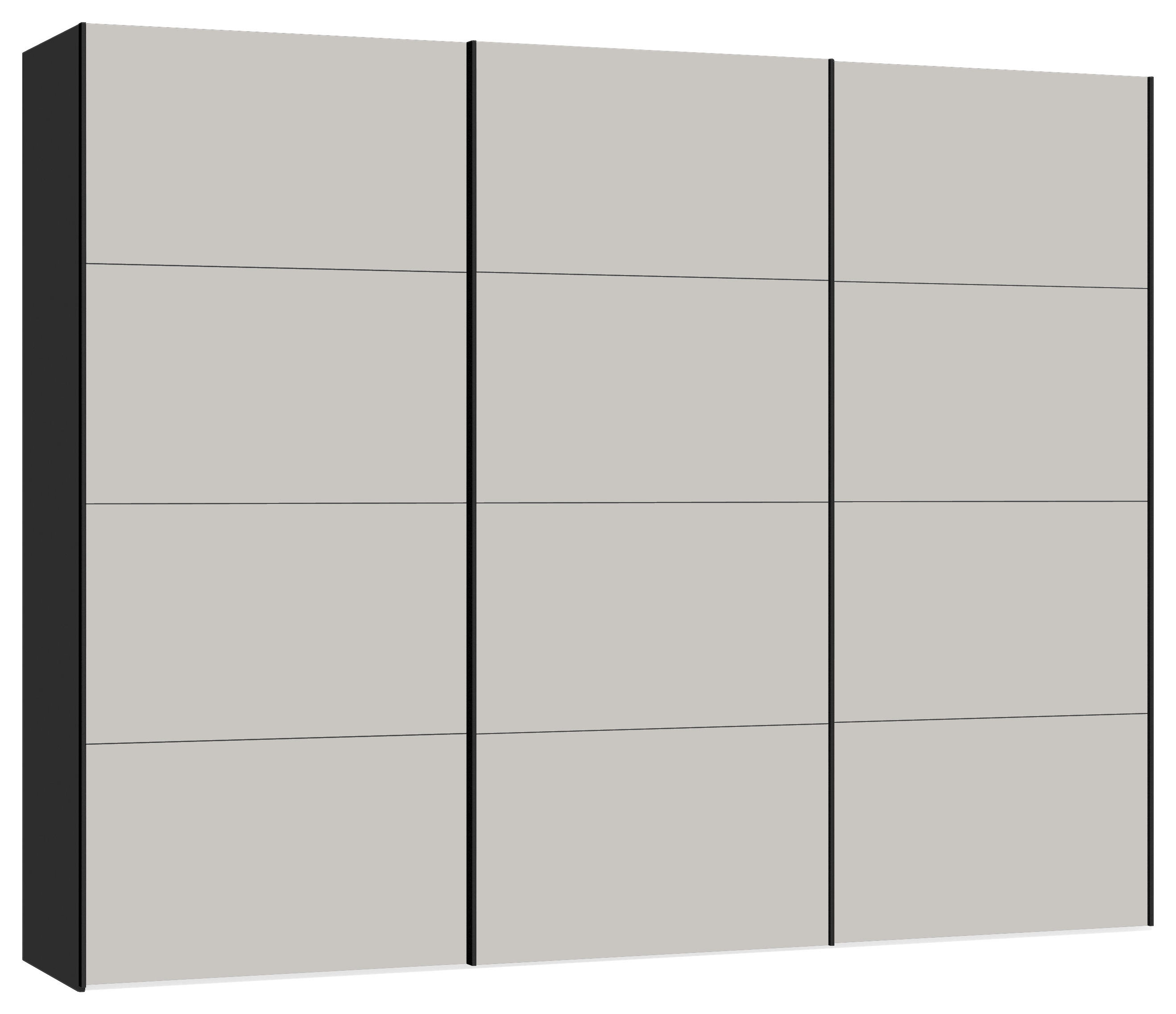SCHWEBETÜRENSCHRANK 3-türig Grau, Schwarz  - Schwarz/Grau, Design, Holzwerkstoff (303/220/65cm) - SetOne by Musterring