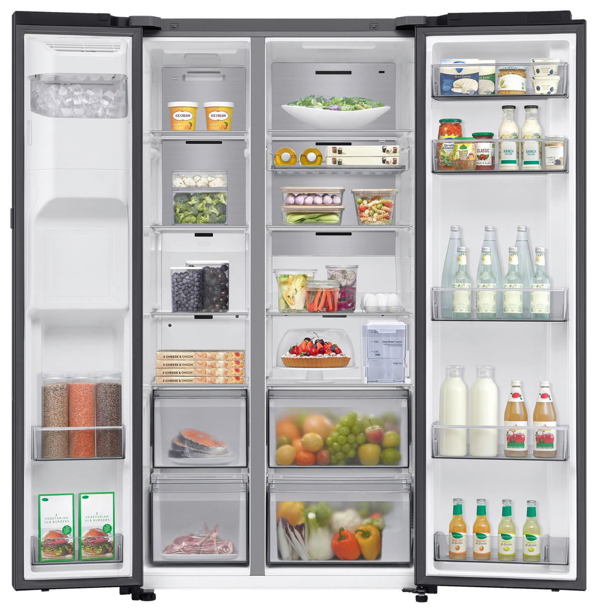 SIDE-BY-SIDE 91,2/178/72,6 cm RS80F67KCFEF  - Schwarz, Basics, Glas/Kunststoff (91,2/178/72,6cm) - Samsung