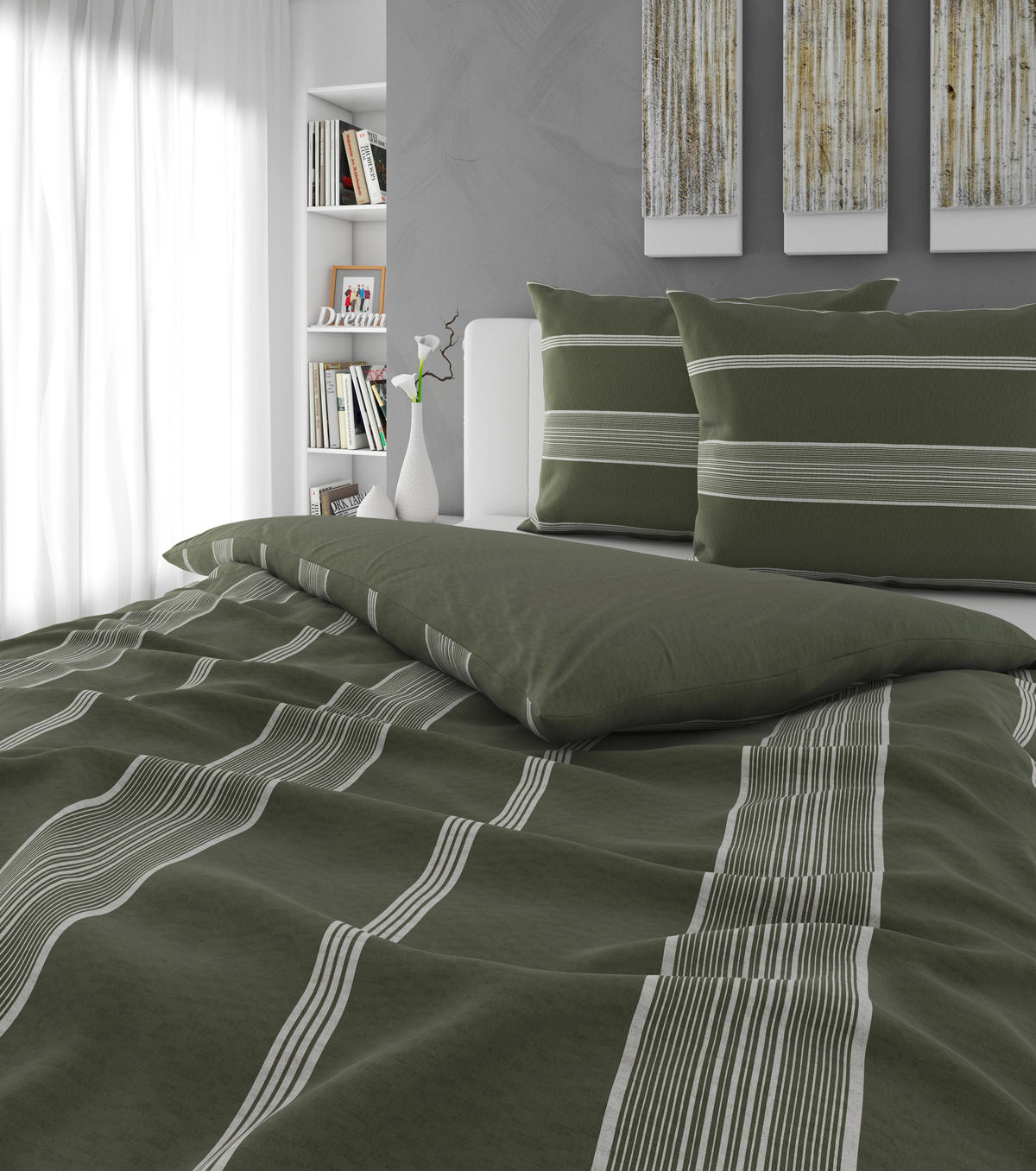 BETTWÄSCHE REMSA Flanell 200/200 cm  - Grün, KONVENTIONELL, Textil (200/200cm) - Esposa