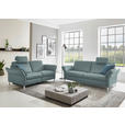 3-SITZER-SOFA Latina in Echtleder Blau   - Blau/Alufarben, Design, Leder/Metall (190/82/99cm) - Dieter Knoll