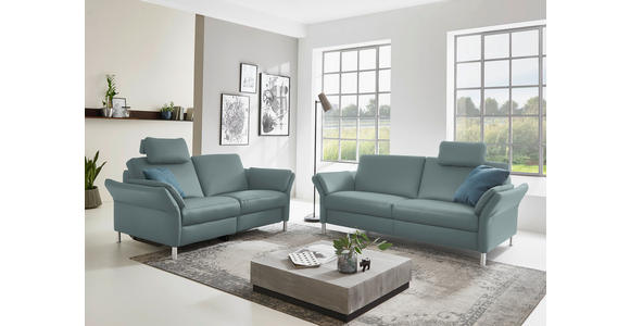 3-SITZER-SOFA Latina in Echtleder Blau   - Blau/Alufarben, Design, Leder/Metall (190/82/99cm) - Dieter Knoll