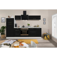 KÜCHENBLOCK 270 cm   in Schwarz, Weiss  - Weiss/Alufarben, Konventionell, Holzwerkstoff/Metall (270cm) - Respekta
