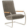 SESSEL in Flachgewebe Grün  - Edelstahlfarben/Eichefarben, Design, Holz/Textil (76/105/87cm) - Koinor