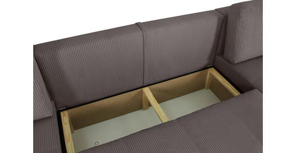 Wohnlandschaft inkl. Funktion Anthrazit Cord  - Anthrazit/Schwarz, KONVENTIONELL, Textil (146/317/146cm) - Xora