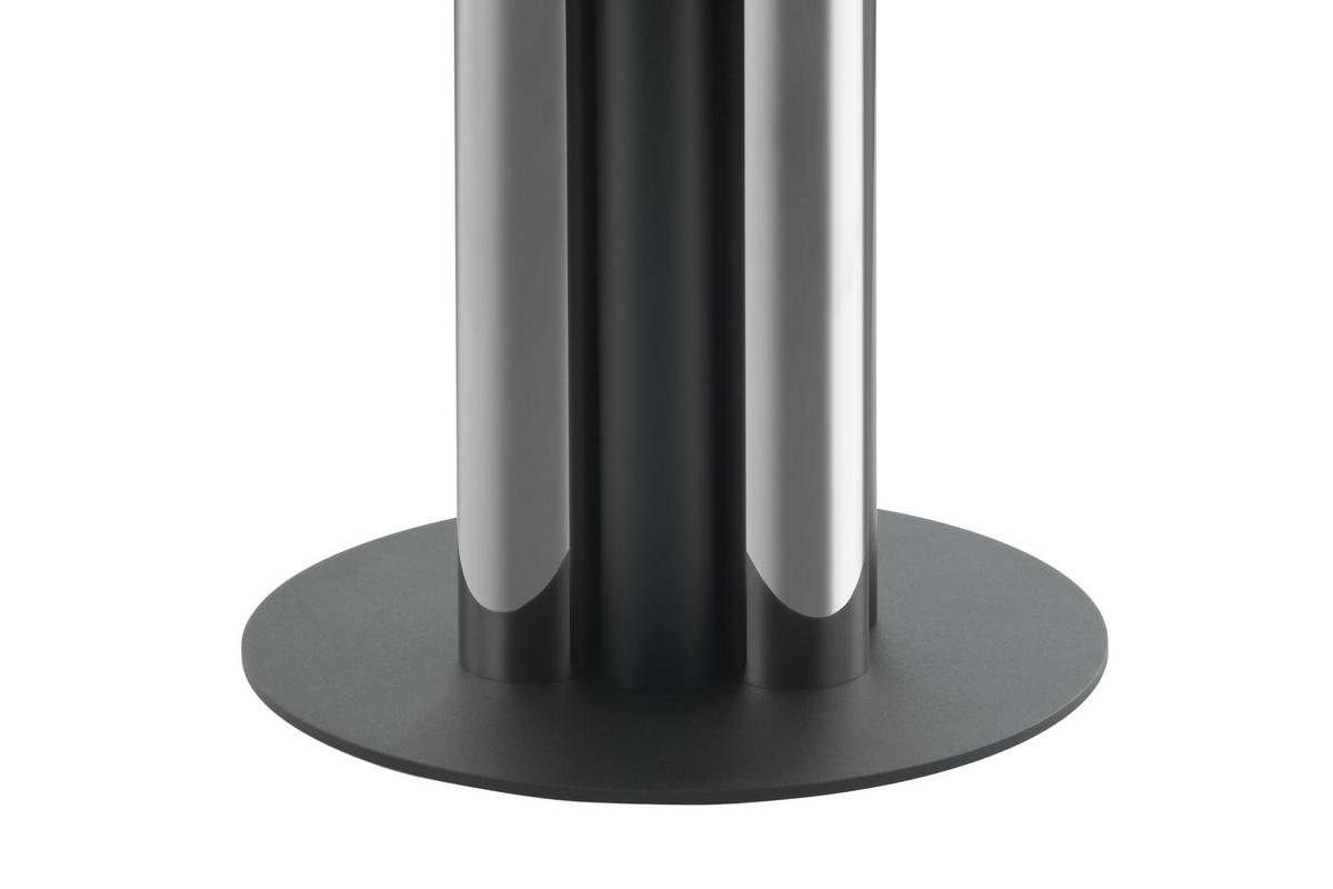 BEISTELLTISCH 46/46/52 cm Silberfarben rund  - Silberfarben, Design, Glas/Metall (46/46/52cm) - Kayoom
