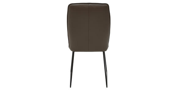 STUHL in Metall, Leder Schwarz, Schlammfarben - Schlammfarben/Schwarz, Design, Leder/Metall (45/96/58cm) - Dieter Knoll