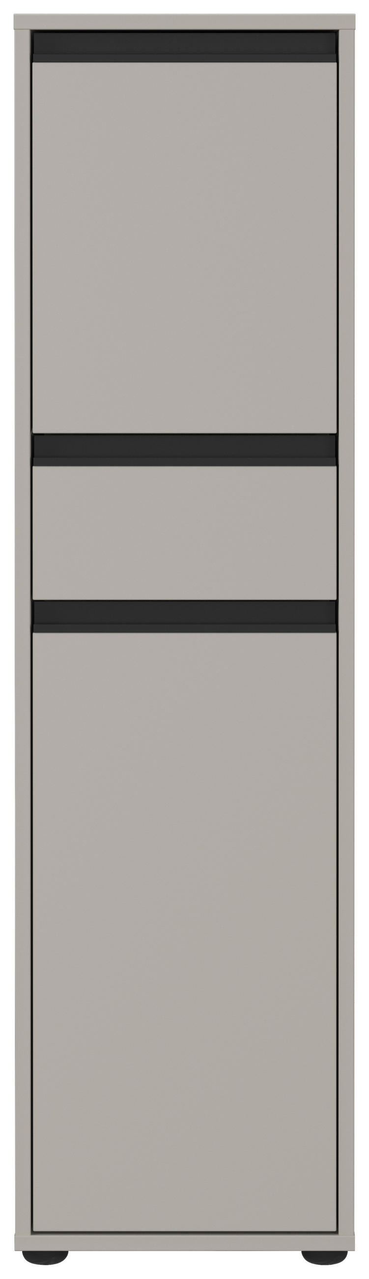 MIDISCHRANK 33/121/34 cm  - Schwarz/Grau, MODERN, Holzwerkstoff/Metall (33/121/34cm) - Germania