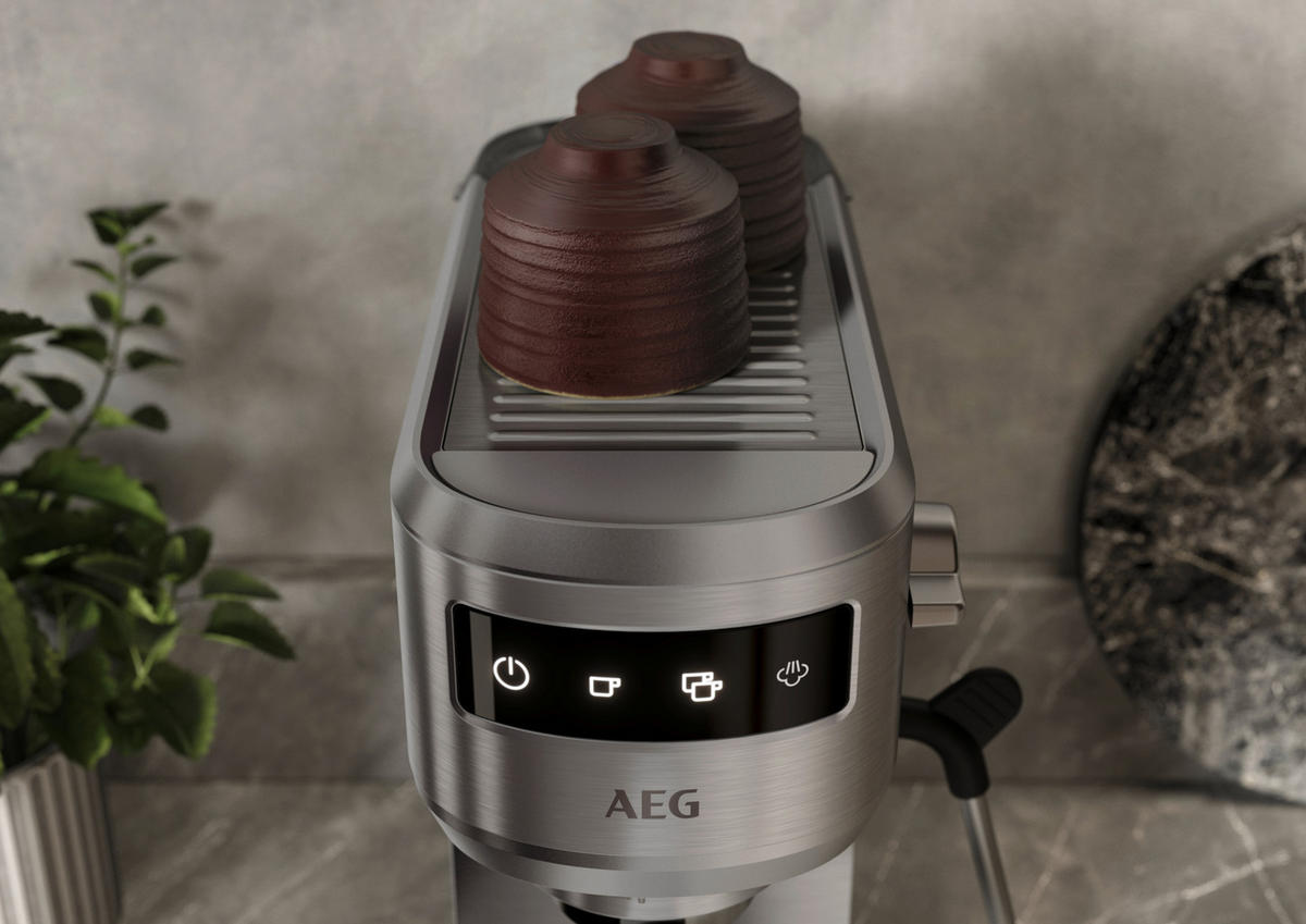 ESPRESSOMASCHINE  - Edelstahlfarben, Basics, Kunststoff/Metall (14,7/30,4/41,2cm) - AEG