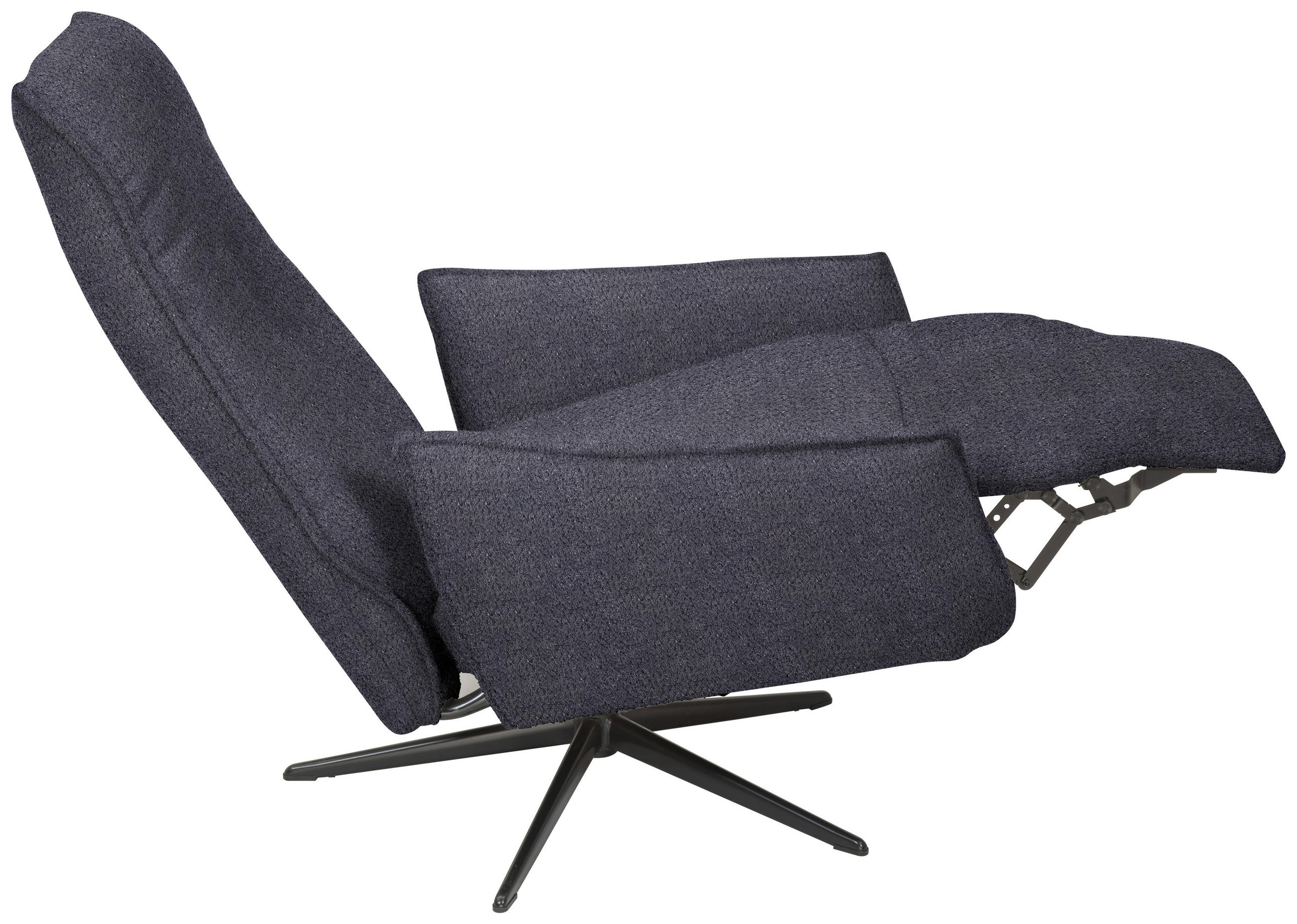 RELAXSESSEL Teddystoff Relaxfunktion    - Anthrazit/Schwarz, Design, Textil/Metall (76/103/86cm) - Welnova