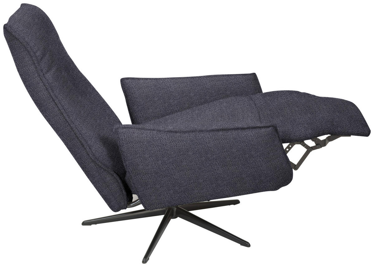 RELAXSESSEL in Textil Anthrazit  - Anthrazit/Schwarz, Design, Textil/Metall (76/103/86cm) - Welnova
