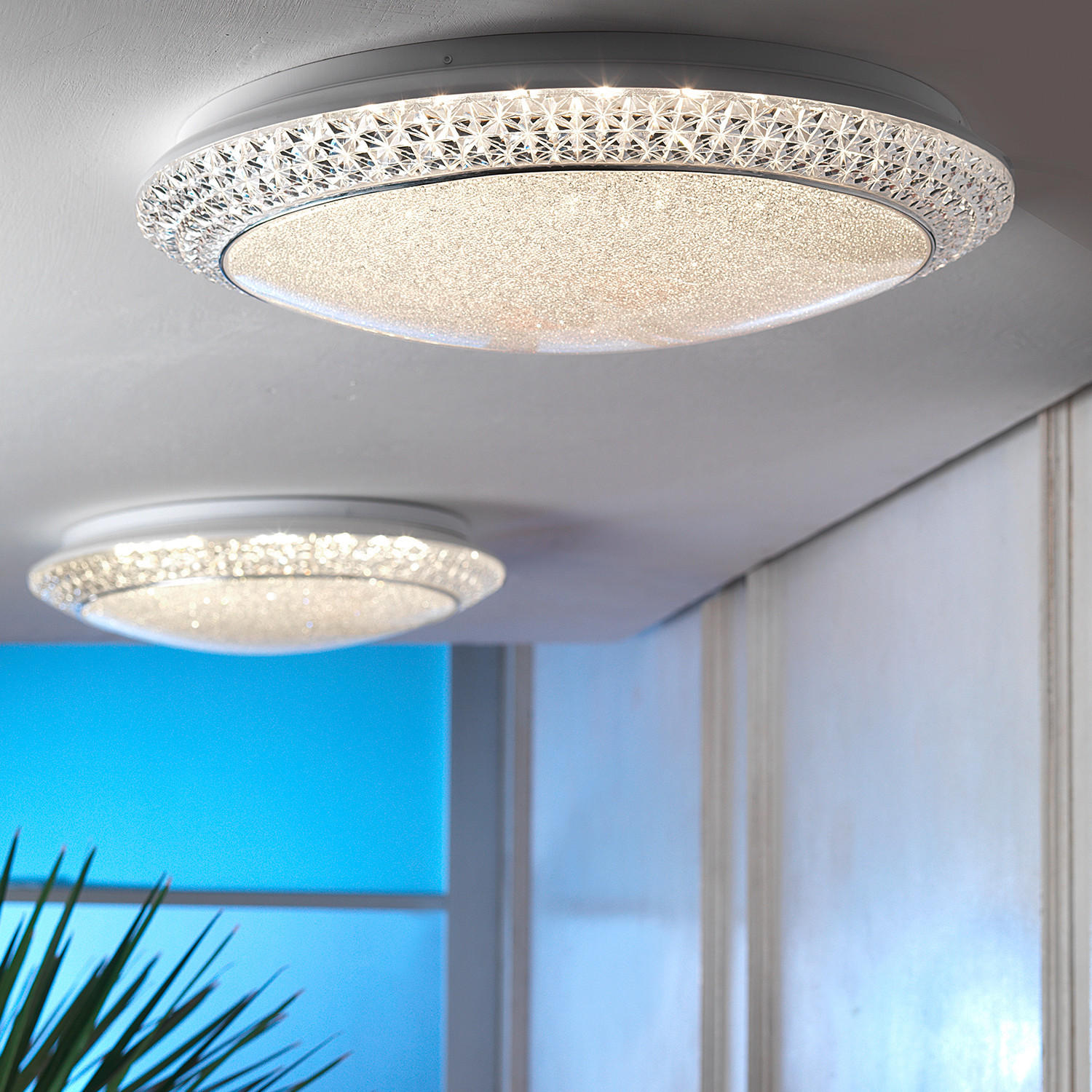 LED-DECKENLEUCHTE 1018 GIULIA 50/50/13 cm   - Klar/Chromfarben, Basics, Kunststoff/Metall (50/50/13cm)