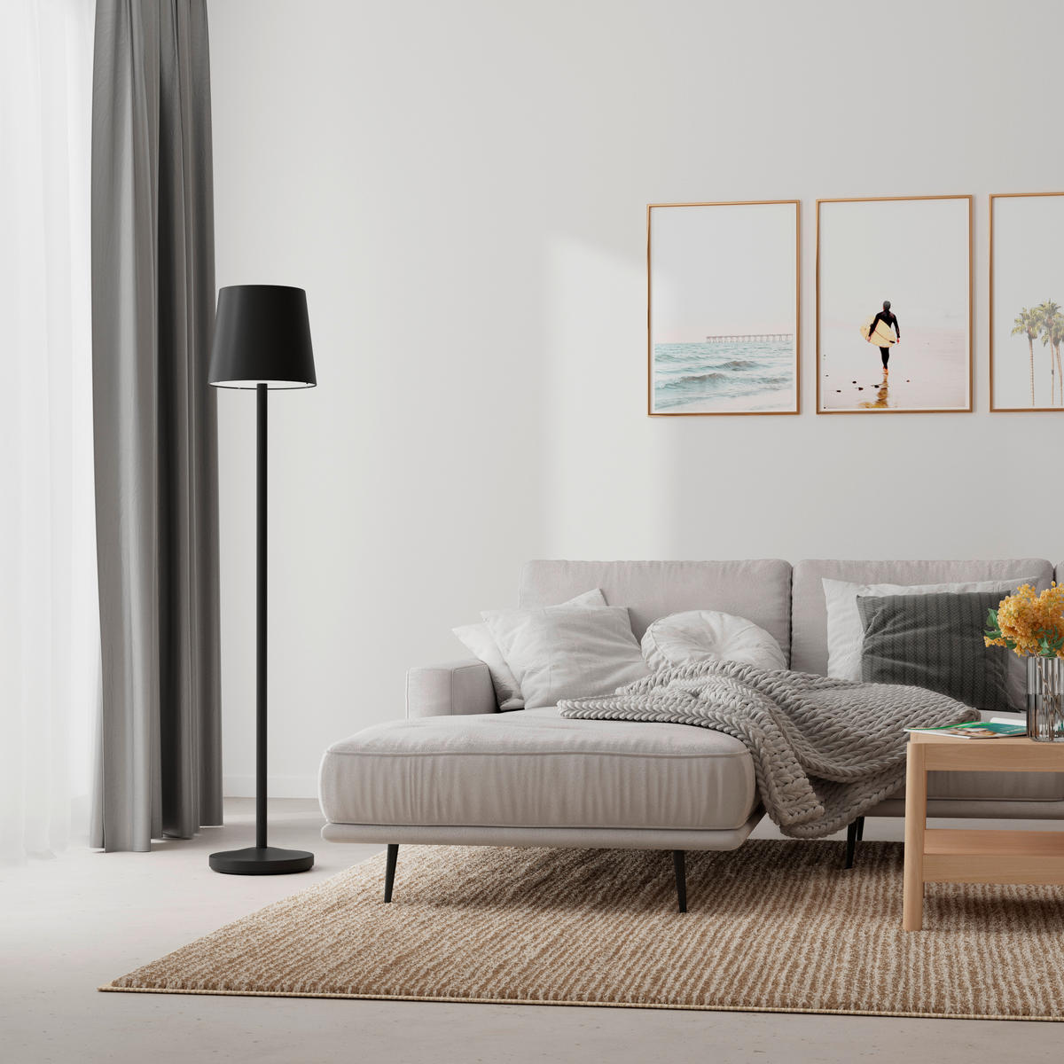 SOLARLEUCHTE  - Schwarz, Design, Kunststoff/Metall (28/149cm) - Ambia Garden