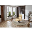 RELAXSESSEL in Leder Beige  - Edelstahlfarben/Beige, Design, Leder/Metall (78/112/85cm) - Cantus