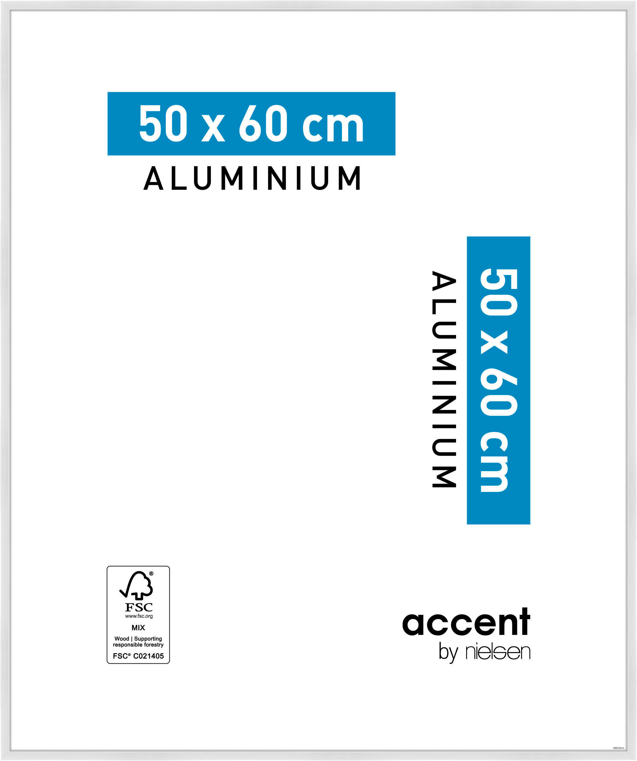 ALUMINIUMRAHMEN 50/60 cm  - Weiß, Basics, Metall (50/60cm) - Nielsen