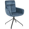 ARMLEHNSTUHL  in Stahl Velours  - Anthrazit/Petrol, Design, Textil/Metall (61/90/64cm) - Venjakob