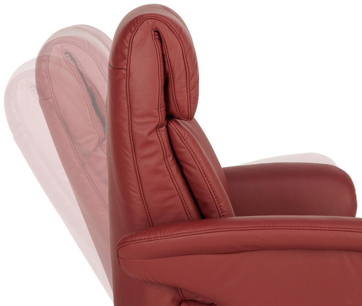RELAXSESSEL in Leder Rot  - Edelstahlfarben/Rot, Design, Leder/Metall (82/107/88cm) - Himolla
