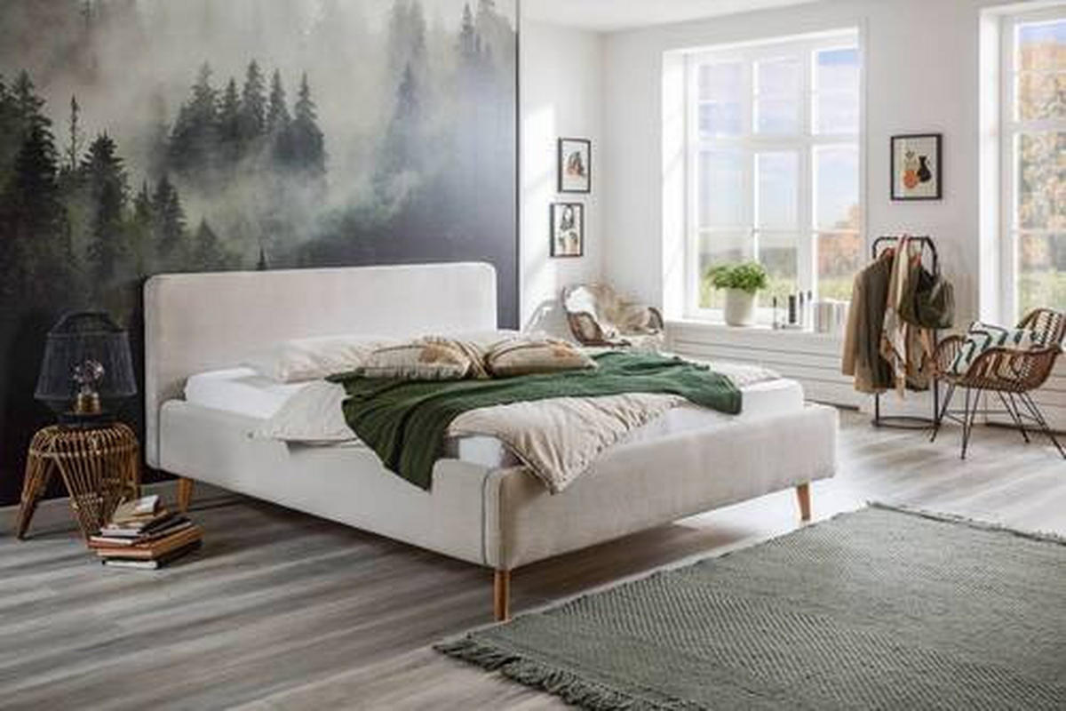 POLSTERBETT 140/200 cm  in Beige  - Eichefarben/Beige, Design, Holz/Textil (140/200cm) - Xora