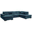 WOHNLANDSCHAFT  in Chenille Dunkelblau  - Dunkelblau/Grau, KONVENTIONELL, Kunststoff/Textil (240/340/188cm) - Carryhome
