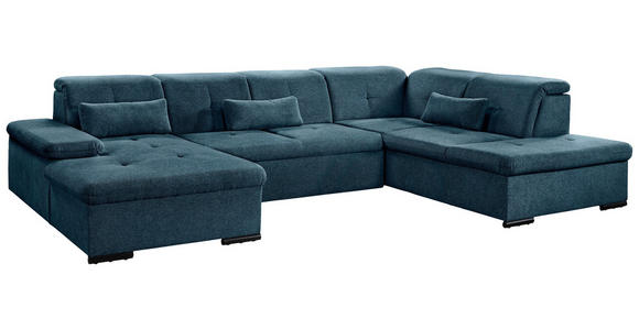 WOHNLANDSCHAFT  in Chenille Dunkelblau  - Dunkelblau/Grau, KONVENTIONELL, Kunststoff/Textil (240/340/188cm) - Carryhome