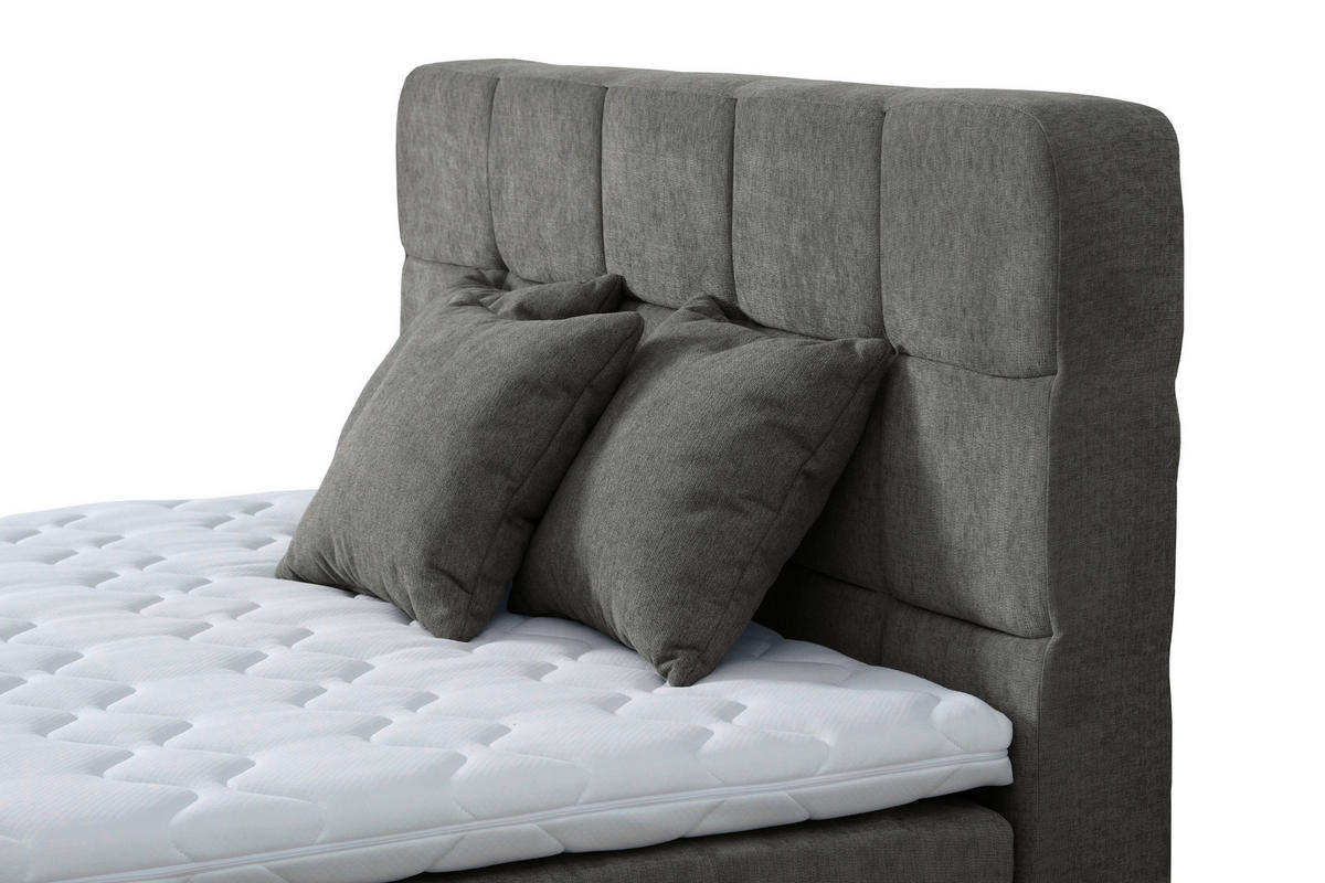 BOXSPRINGBETT 120/200 cm  in Anthrazit  - Anthrazit/Schwarz, Konventionell, Kunststoff/Textil (120/200cm) - Moderano