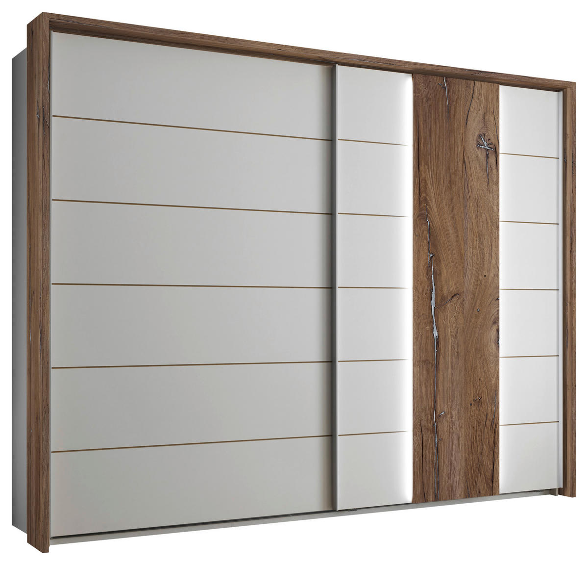 ŠATNÍ SKŘÍŇ, bílá, barvy dubu, 270/210/60 cm - bílá/barvy dubu, Moderní, kov/kompozitní dřevo (270/210/60cm) - Carryhome