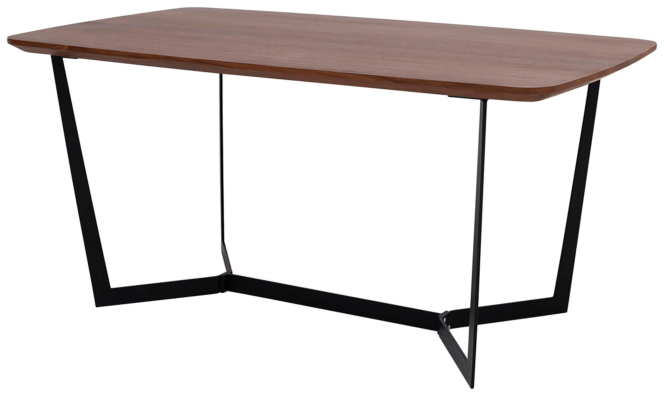 ESSTISCH 160/90/75 cm Metall Schwarz, Walnussfarben rechteckig  - Walnussfarben/Schwarz, Trend, Metall (160/90/75cm) - Livetastic