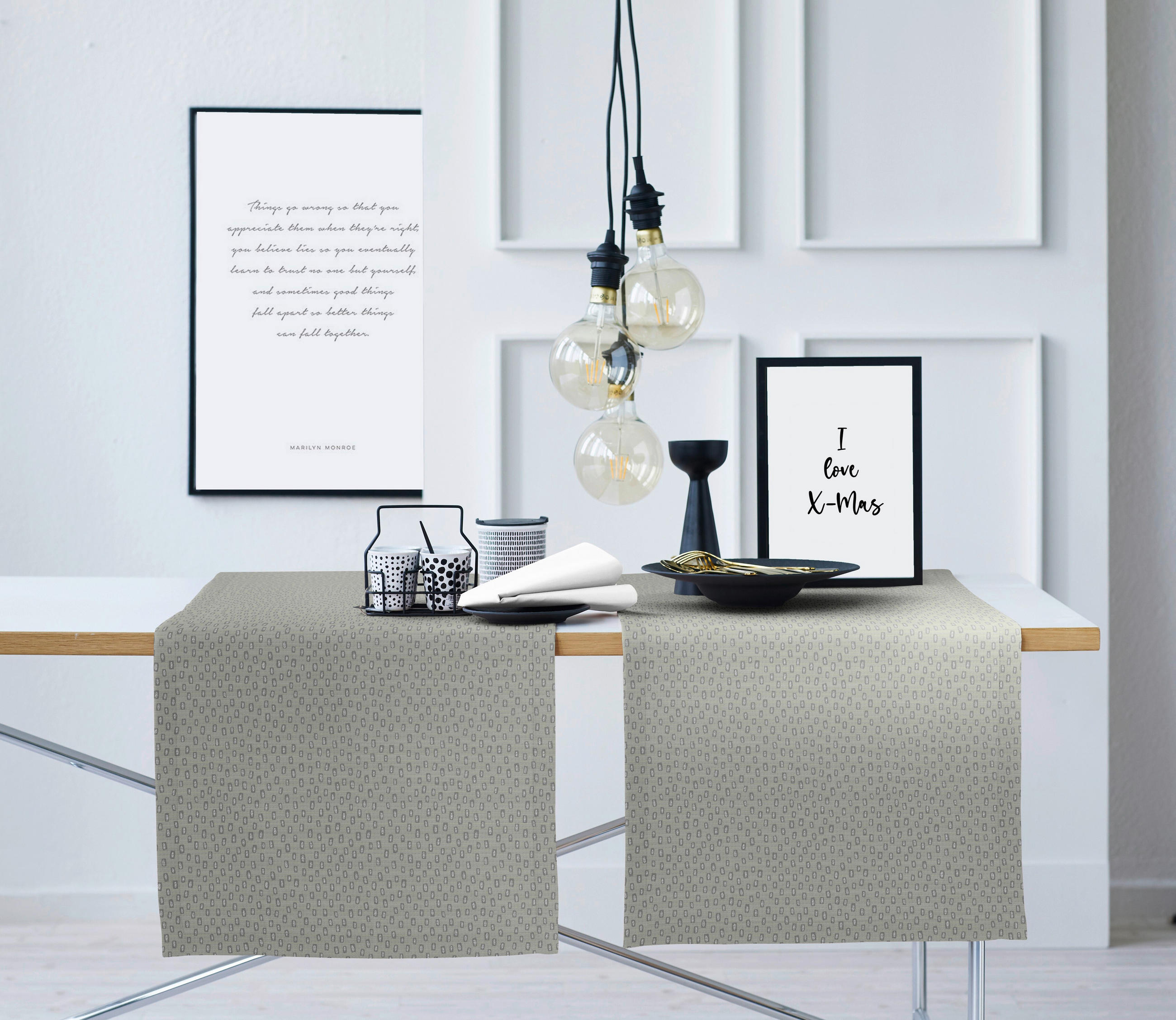 TISCHLÄUFER Christmas Elegance 48/140 cm  - Dunkelgrau, KONVENTIONELL, Textil (48/140cm) - Ambiente