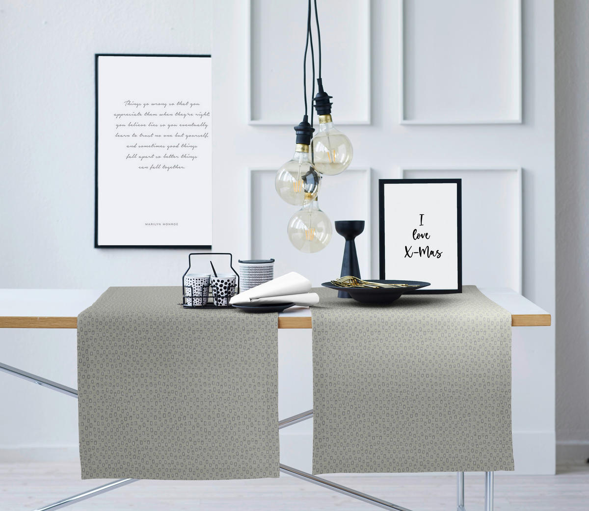 TISCHLÄUFER Christmas Elegance 48/140 cm  - Dunkelgrau, KONVENTIONELL, Textil (48/140cm) - Ambiente