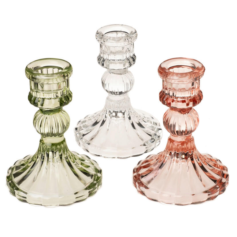 LJUSSTAKE  - klar/ljusgrön, Basics, glas (7,8/10,5cm)