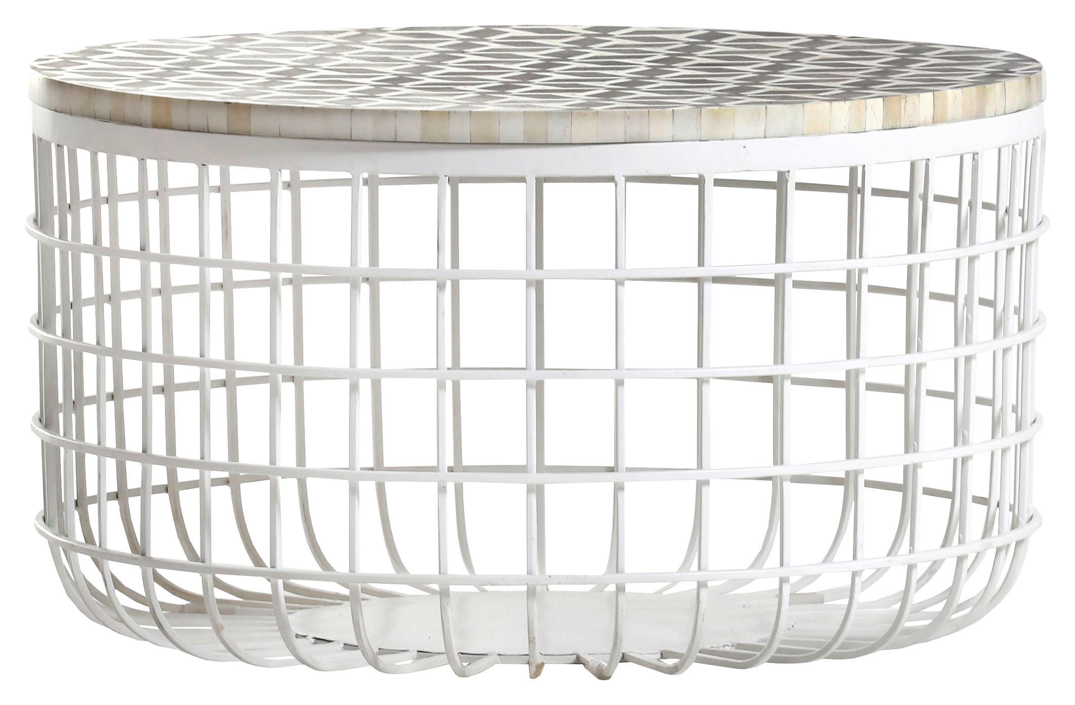 DOHÁNYZÓASZTAL fém, faalapú anyag  60/35 cm  - fehér, Design, faalapú anyag/fém (60/35cm) - Carryhome