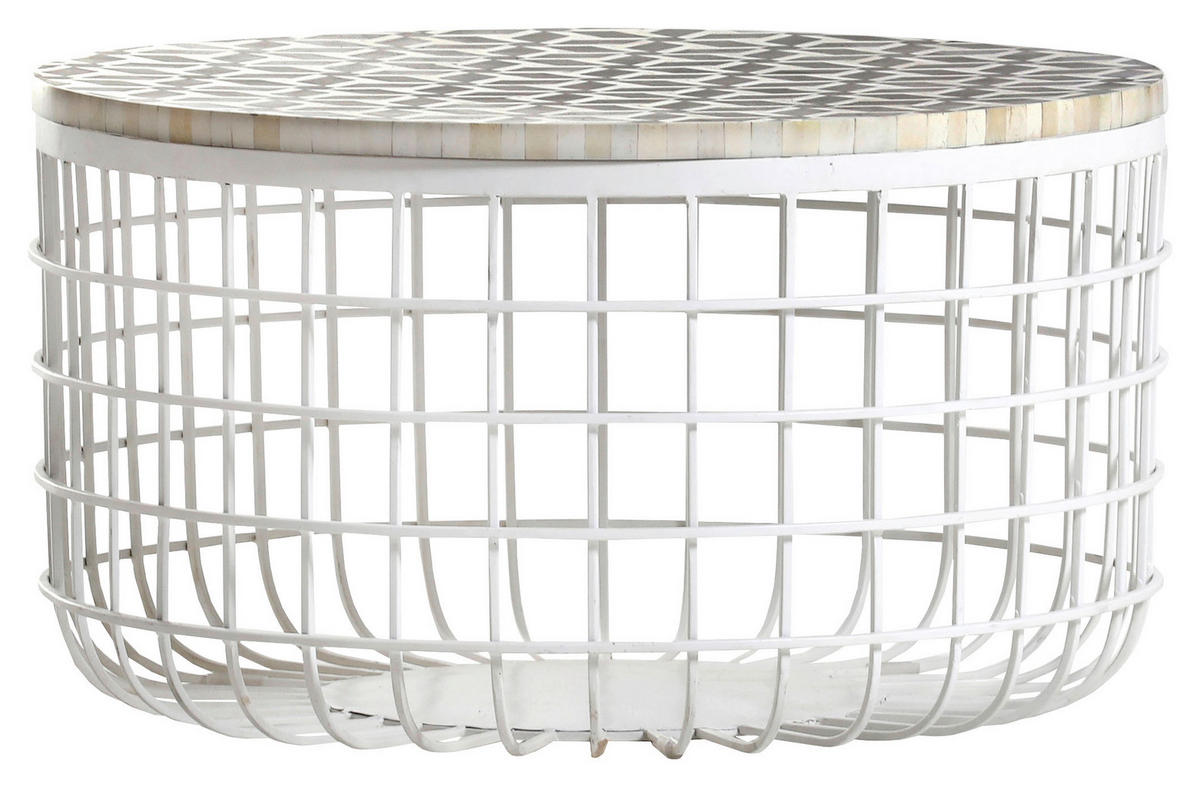 DOHÁNYZÓASZTAL fém, faalapú anyag  60/35 cm  - fehér, Design, faalapú anyag/fém (60/35cm) - Carryhome