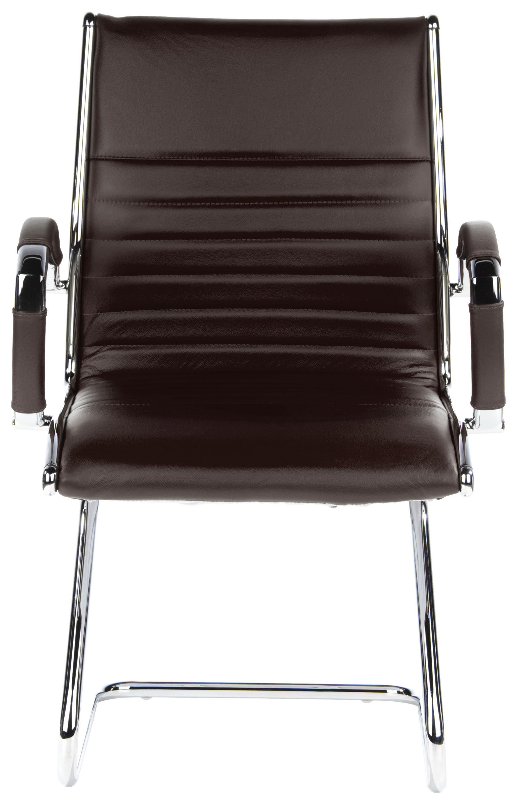 BESUCHERSTUHL  in Lederlook Chromfarben, Dunkelbraun  - Chromfarben/Dunkelbraun, MODERN, Leder/Textil (62/94/46cm) - MID.YOU