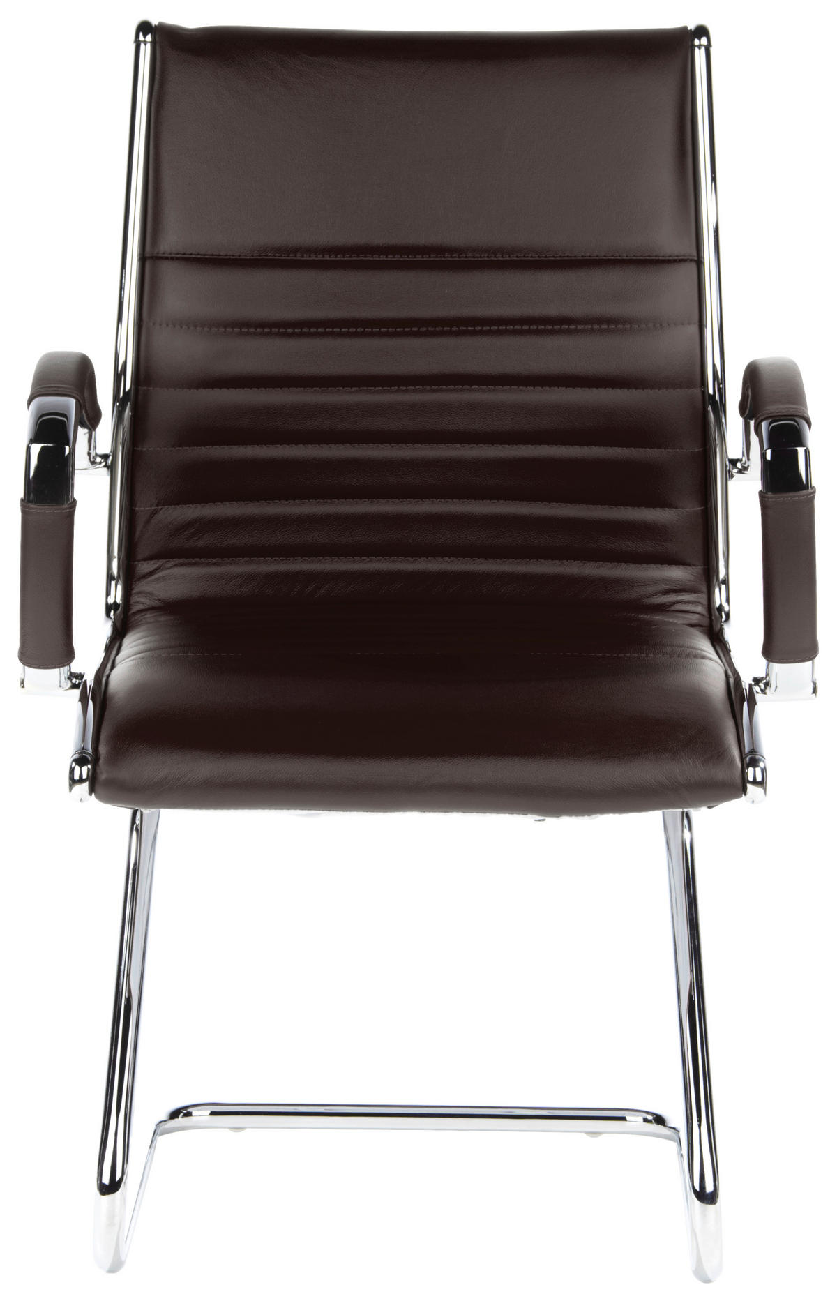 KONFERENČNI STOL tekstil, usnje barve kroma, temno rjava  - barve kroma/temno rjava, Moderno, kovina/tekstil (62/94/46cm) - MID.YOU