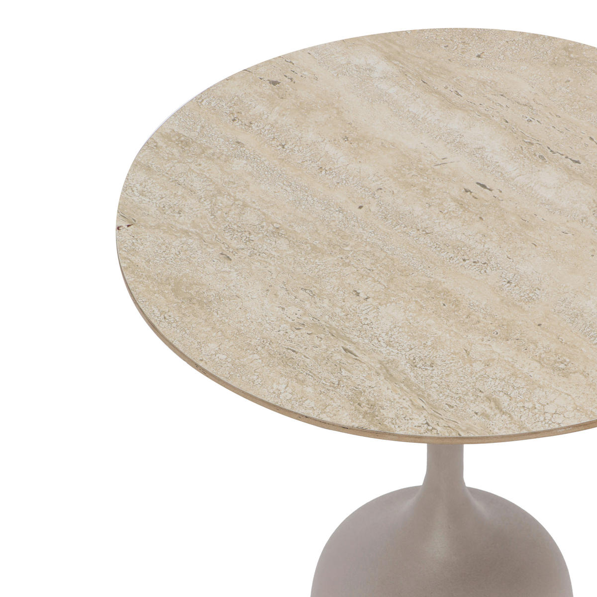 BEISTELLTISCH 40/40/53 cm Taupe rund  - Taupe, Basics, Keramik/Metall (40/40/53cm) - Milino
