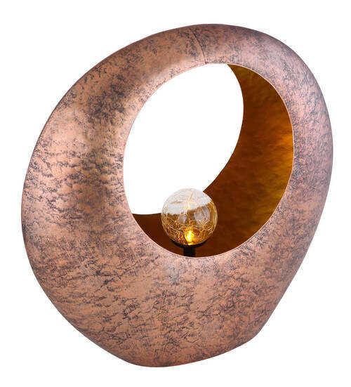 SOLARLEUCHTE 35/13,5/37 cm   - Klar/Messingfarben, Design, Glas/Metall (35/13,5/37cm) - Globo