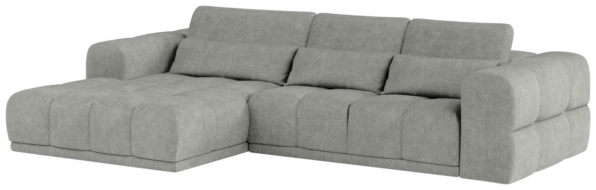HÖRNSOFFA i chenille greige  - greige/svart, Klassisk, textil/plast (203/290cm) - MID.YOU