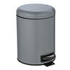 KOŠ S NÁŠLAPNÝM PEDÁLEM, 5 l - šedá/černá, Basics, kov/plast (21/24/28cm) - Wenko