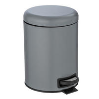 KOŠ S NÁŠLAPNÝM PEDÁLEM, 5 l - šedá/černá, Basics, kov/plast (21/24/28cm) - Wenko